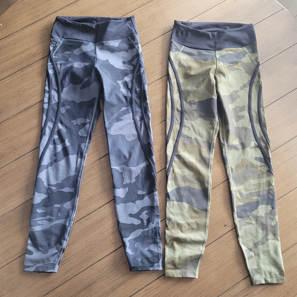 2 Pairs - BETTER BODIES Camo High Rise Leggings ** Small ** EUC !!!